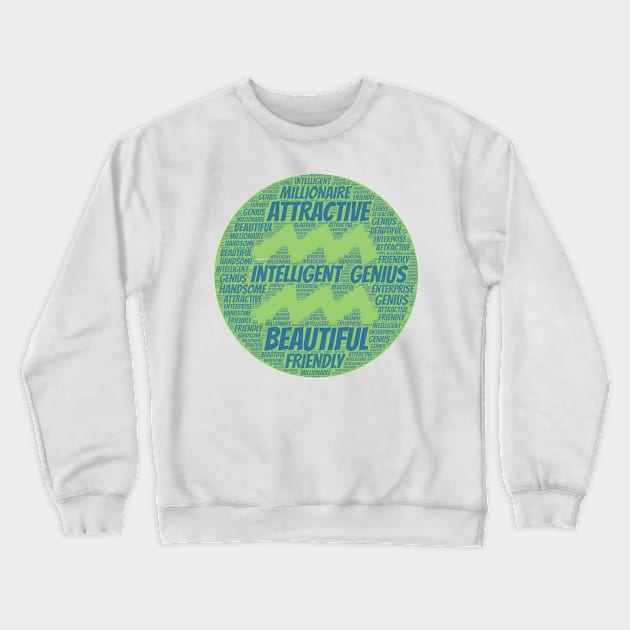 Aquarius zodiac sign Crewneck Sweatshirt by robiman